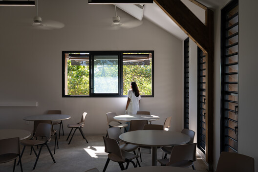 Health Sciences Faculty – University of La Réunion  / TT Architecture - Interior Photography, Dining room, Wood, Table, Lighting, Glass, Chair