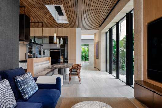 Villa Lyla / SAOTA - Interior Photography, Living Room, Wood, Sofa, Table, Chair, Lighting