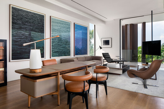 Villa Lyla / SAOTA - Interior Photography, Living Room, Table, Chair, Wood, Lighting