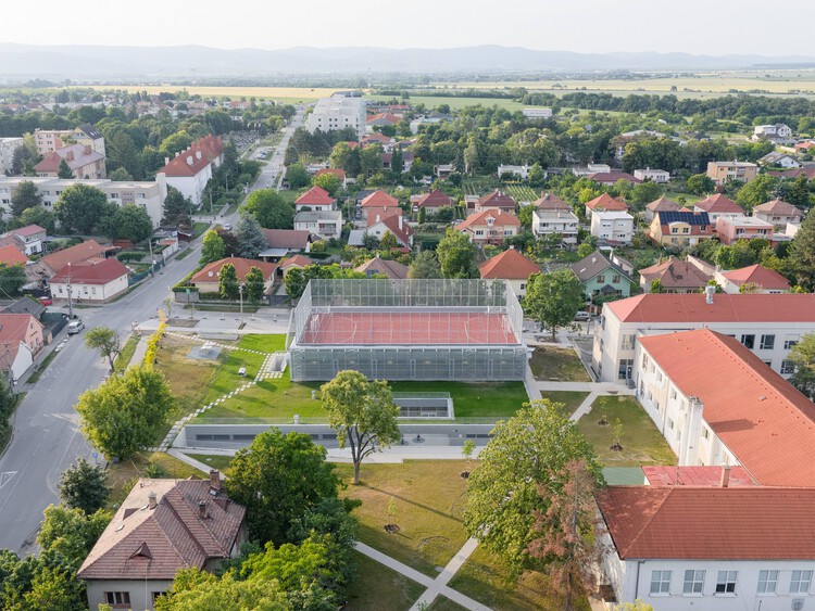 Extension of a Primary School - New School Pavilion and Multipurpose Hall / Bakyta architekti - Exterior Photography, Aerial View Photography