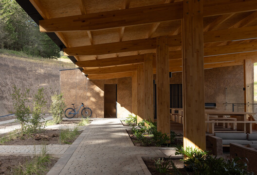 Pamba Bike Shelter / URLO Studio - Interior Photography, Wood, Beam