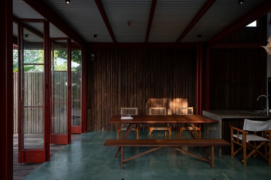 Scarlet Pavilion  / DUHA Architects - Interior Photography, Dining room, Wood, Beam, Chair
