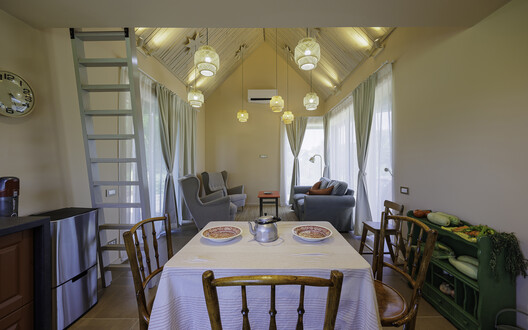 Holiday Homes in Moldovenești / MVAA - Interior Photography, Dining room, Wood, Chair, Lighting, Table, Door