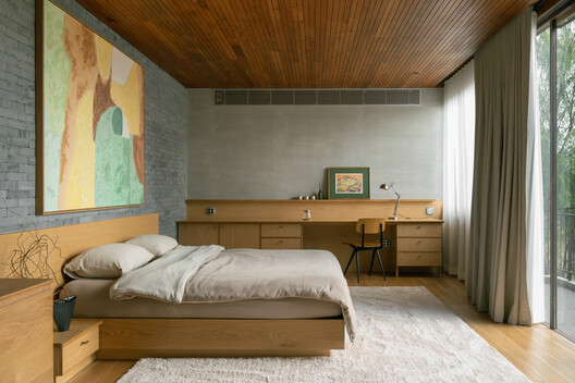 H168 House / Only Human - Interior Photography, Bedroom, Bed, Wood, Lighting
