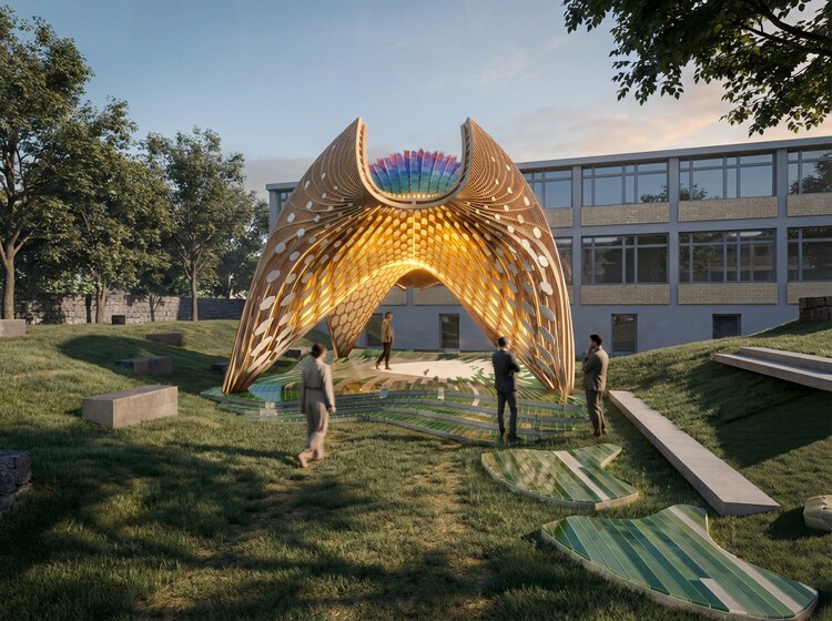 Reversible Cultural Pavilion Activates Public Space in Frankfurt 2026 - Image 2 of 16