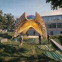 Reversible Cultural Pavilion Activates Public Space in Frankfurt 2026 - Image 1 of 4