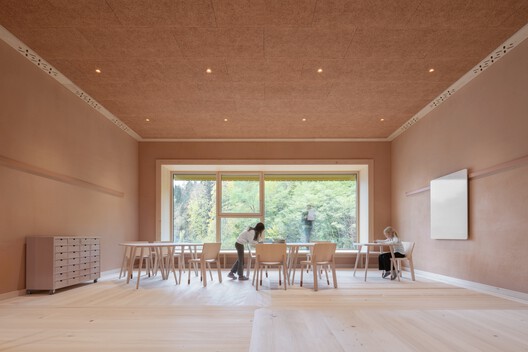 Education Center Kössen / Pedevilla Architects - Interior Photography, Dining room, Wood