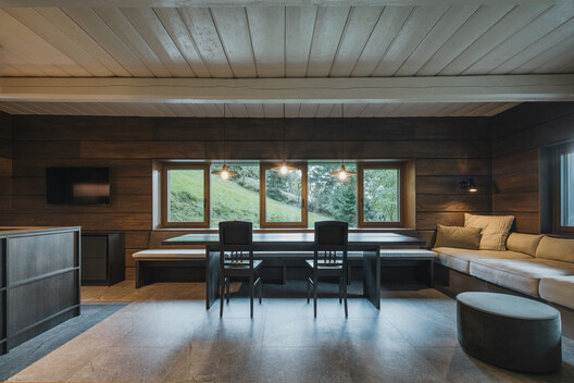 Strážné Cottage / Mimosa architects - Interior Photography, Wood, Table, Lighting, Chair