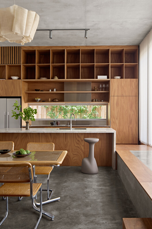 Henville Street House  / Philip Stejskal Architecture - Interior Photography, Wood, Kitchen, Countertop, Table, Chair, Shelving