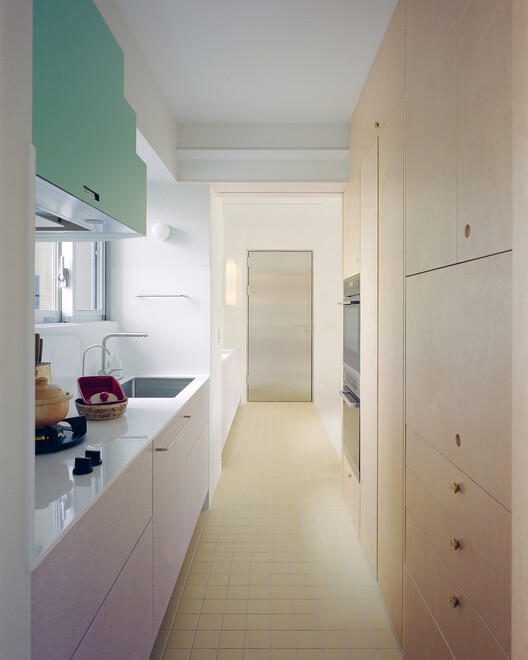 L’appartement Hu / OUJ L’appartement Hu / OUJ - Interior Photography, Kitchen, Wood, Countertop, Lighting