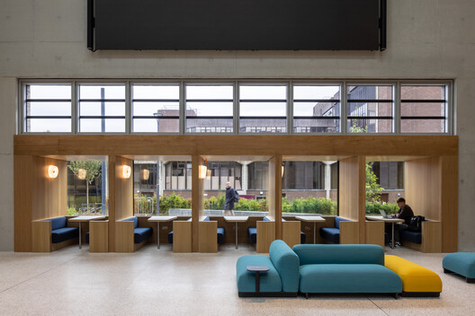 University of Limerick Student Center / Carr Cotter & Naessens - Interior Photography, Living Room, Wood, Chair, Glass
