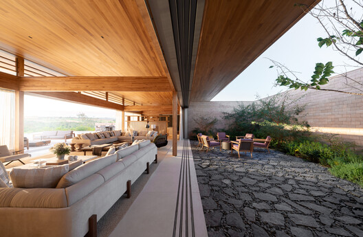 Residência CR / Lucas Takaoka - Fotografia de Interiores, Sala de Estar, Madeira, Viga