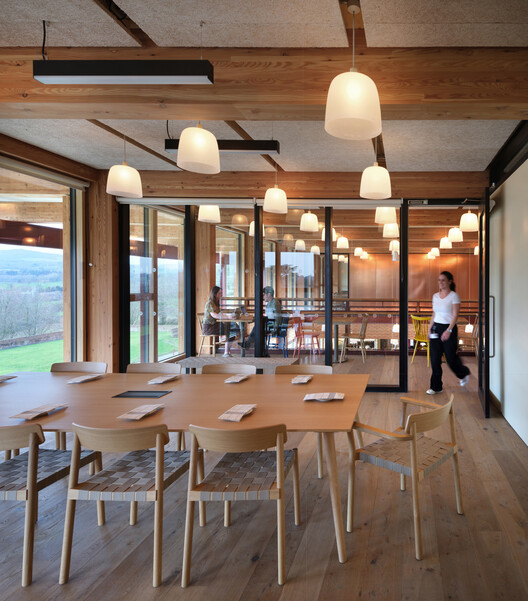 Theatr Clwyd / Haworth Tompkins - Interior Photography, Dining room, Wood, Table, Chair