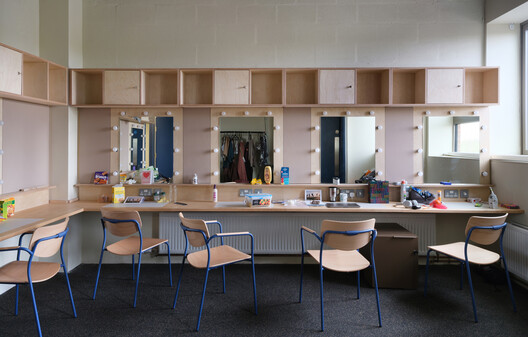 Theatr Clwyd / Haworth Tompkins - Interior Photography, Wood, Shelving, Lighting, Glass, Chair