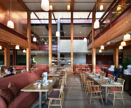 Theatr Clwyd / Haworth Tompkins - Interior Photography, Dining room, Wood, Table, Chair
