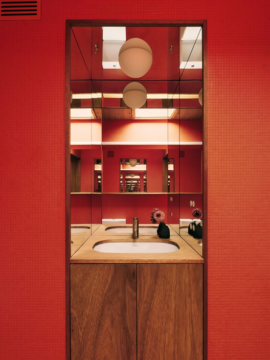 Creston House / Mork-Ulnes Architects  - Interior Photography, Bathroom, Wood, Lighting, Sink