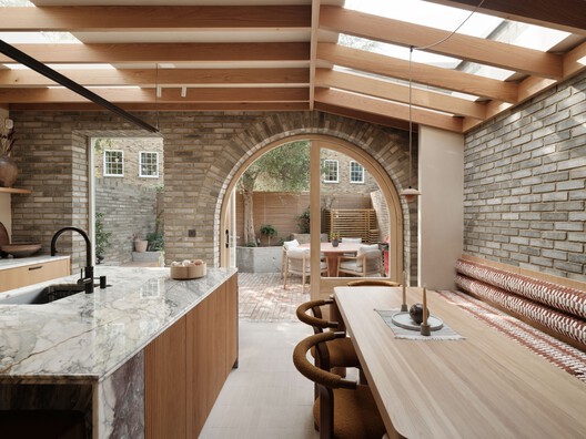 Islington House  / Architecture for London + Hamish Vincent Design - Interior Photography, Wood, Brick, Beam, Chair