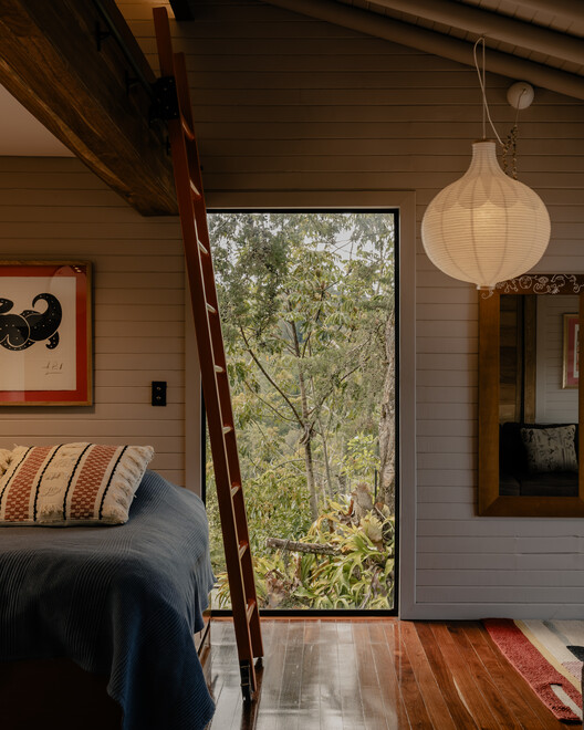 Renovation of the Mountain House  AC. / DARP - De Arquitectura y Paisaje - Interior Photography, Bedroom, Wood, Lighting, Bed, Glass