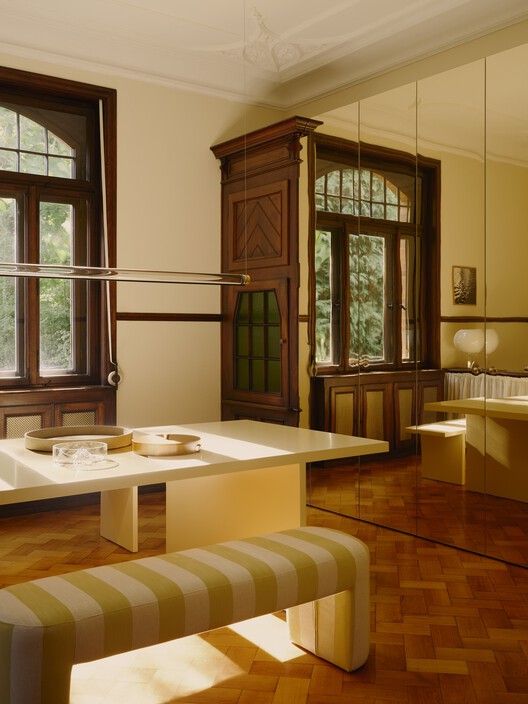 House SNB / Constanze Ladner - Interior Photography, Bathroom, Wood, Lighting, Table, Chair, Glass