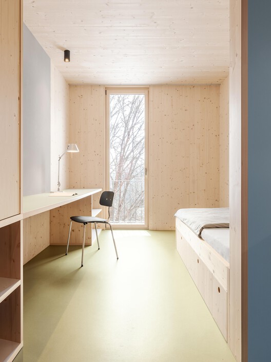 Eugen-Bolz Student Residence / Cukrowicz Nachbaur Architekten - Interior Photography, Bathroom, Wood