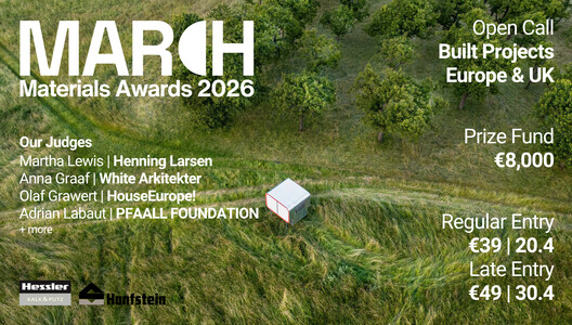 Open call: built projects based in Europe and the UK, using bio-based, circular or local materials.
