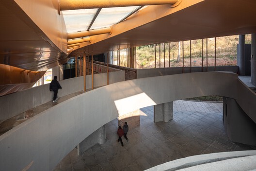 Renmin Canal Water Conservancy Culture Zhongjiang Memorial Hall / AOMOMO Studio, Shanghai Jiao Tong University - Interior Photography, Stairs, Wood, Concrete