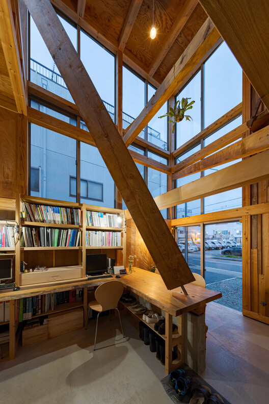 House & Office SH / 1-1 Architects - Interior Photography, Wood, Lighting, Beam, Glass