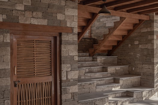 Champawat Market Plaza / Compartment S4 - Interior Photography, Wood, Brick, Stairs, Handrail, Beam