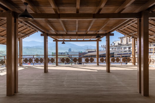 Champawat Market Plaza / Compartment S4 - Interior Photography, Wood, Deck, Column, Balcony, Beam