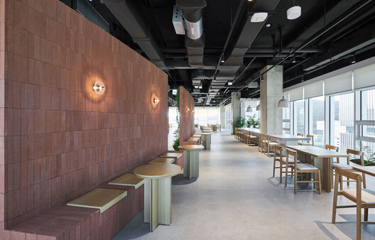 Woowa Brothers Office / unseenbird - Interior Photography, Dining room, Lighting, Glass, Chair