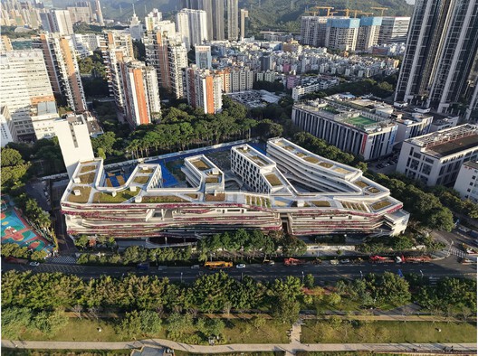 Redevelopment of Pingshan Elementary School into a Nine-Year Integrated School / CCDI Dongxiying Studio - Exterior Photography, Aerial View Photography