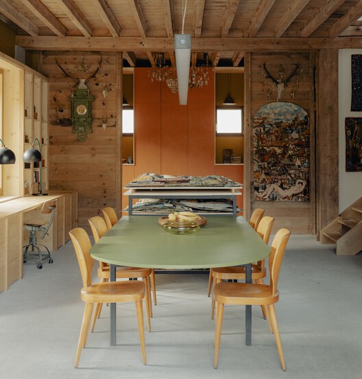 LARUNS / Mesnil Architectures - Interior Photography, Dining room, Table, Wood, Chair, Lighting