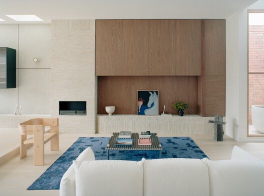 Ramsden House / James Harbard Architects - Interior Photography, Bedroom, Wood, Sofa, Lighting, Table, Chair