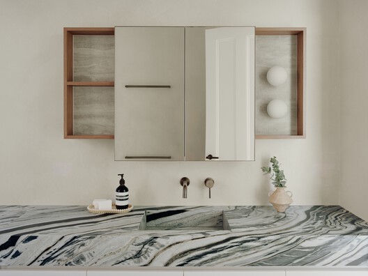 Ramsden House / James Harbard Architects - Interior Photography, Bedroom, Wood, Countertop, Sink