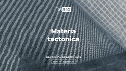 Convocatoria Dearq 49: Materia tectónica 