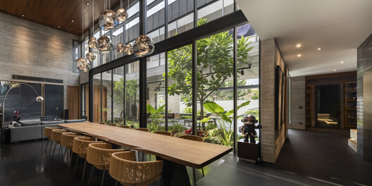 TN House / IDIN Architects - Interior Photography, Wood, Table, Lighting, Chair, Glass