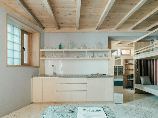 Unfinished House / David Brodsky + Alexander Brodsky - Interior Photography, Kitchen, Wood, Chair, Beam, Countertop