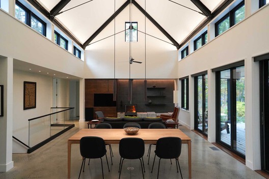 House at Town's Edge / ElliottArchitects - Interior Photography, Wood, Lighting, Glass, Door, Beam, Chair
