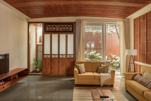 Srila House / Wright Inspires - Interior Photography, Living Room, Wood, Sofa, Table, Lighting, Chair
