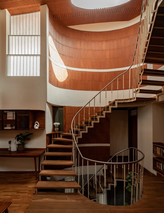 Srila House / Wright Inspires - Interior Photography, Stairs, Wood, Handrail
