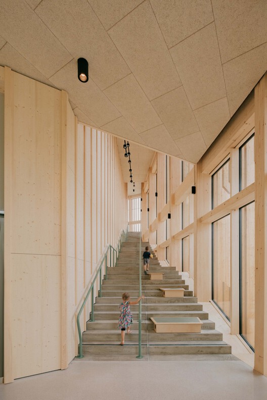 KinderKunstLabor for Contemporary Art / Schenker Salvi Weber Architekten - Interior Photography, Stairs, Wood, Beam