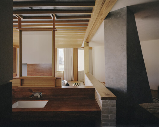 Kawagebo Snow Mountain Hotel / Moguang Studio - Interior Photography, Bathroom, Wood, Beam