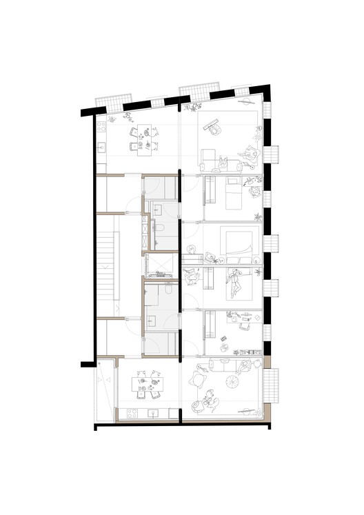 Reforma y ampliación de un edificio para 7 viviendas  / Sau Taller d'Arquitectura - Imagen 16 de 19