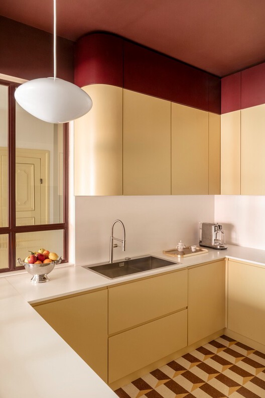 Casa Continua / STUDIOTAMAT - Interior Photography, Kitchen, Wood, Countertop, Sink, Chair