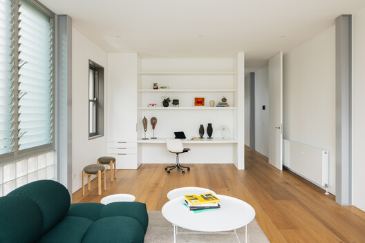 The Corner Store / Ian Moore Architects - Interior Photography, Living Room, Wood, Table, Chair, Lighting, Shelving