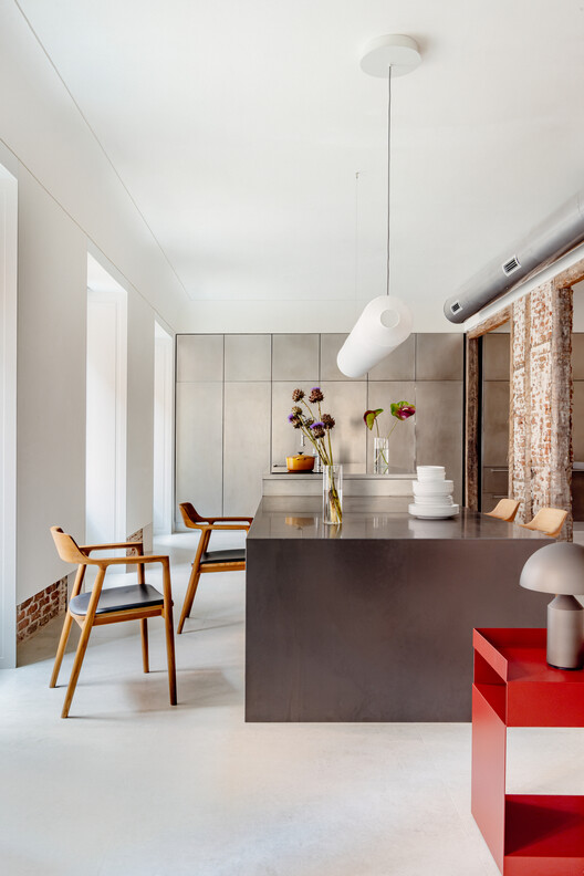 Apartamento San Lucas / Arquid - Fotografía interior, Cocina, Madera, Mesas, Iluminación, Sillas