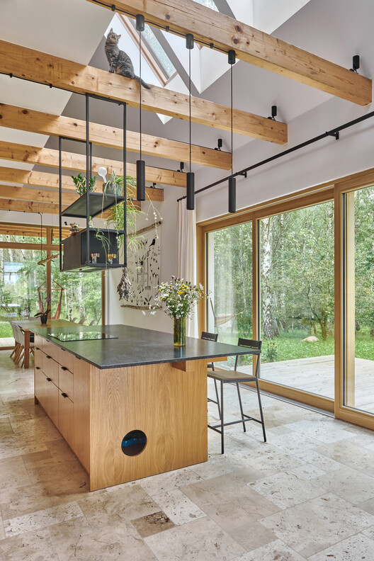 Masurian House / Archigrest Masurian House / Archigrest - Interior Photography, Kitchen, Wood, Lighting, Glass, Beam, Chair