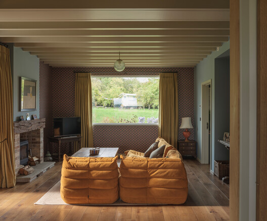 Contemporary Farmhouse / Ashworth Parkes Architects - Interior Photography, Living Room, Wood, Sofa, Lighting, Chair