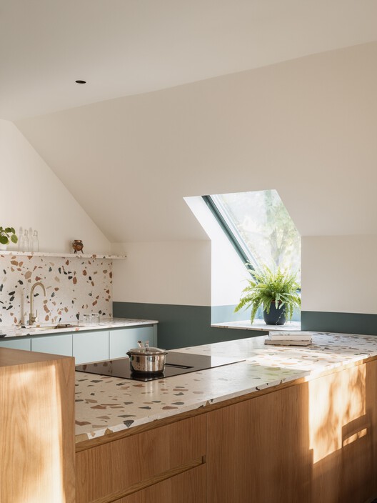 Pyramid House / Khan Bonshek Pyramid House / Khan Bonshek - Interior Photography, Kitchen, Countertop, Wood, Sink, Chair