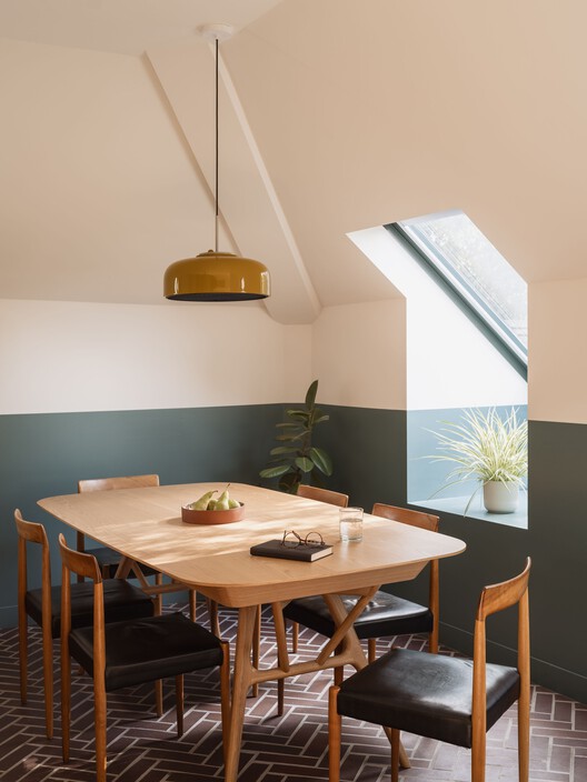 Pyramid House / Khan Bonshek Pyramid House / Khan Bonshek - Interior Photography, Dining room, Wood, Table, Chair, Lighting